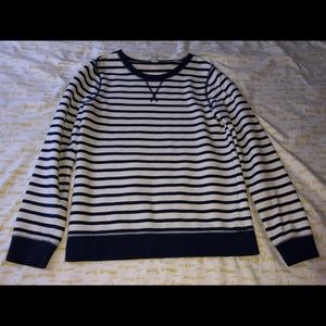 Navy blue and white sweatshirt